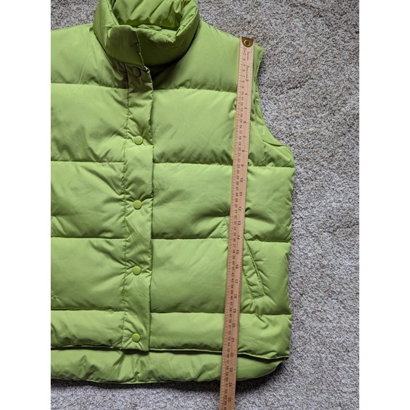 Cabelas Goose Down Puffer Vest Womens Medium Green Pockets Full Zip Outdoor - Picture 6 of 7
